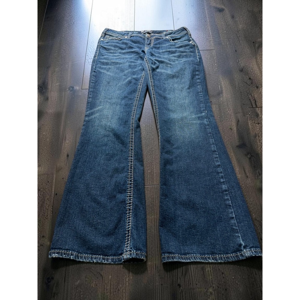 Silver Jeans Co Aiko Mid Boot Dark Wash Super Stretch Jeans W33 L33 Y2K Western
